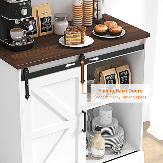 Rustic Coffee Bar Cabinet