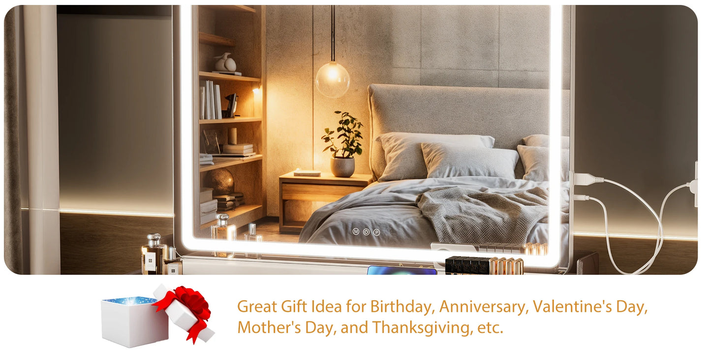 LED Vanity Mirror with Lights Aluminum Frame