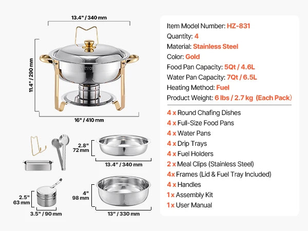 Full Size Chafing Dish Buffet Set