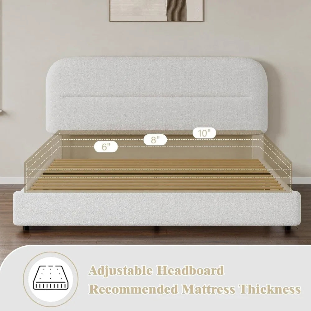 Upholstered Bed Frame with Headboard