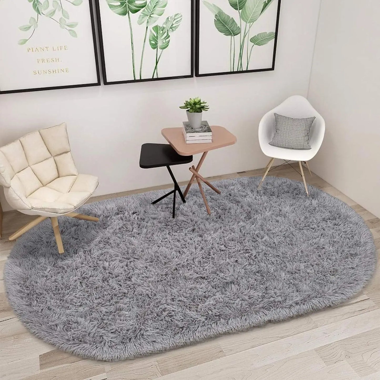 Oval Fluffy Ultra Soft Area Nursery Mats