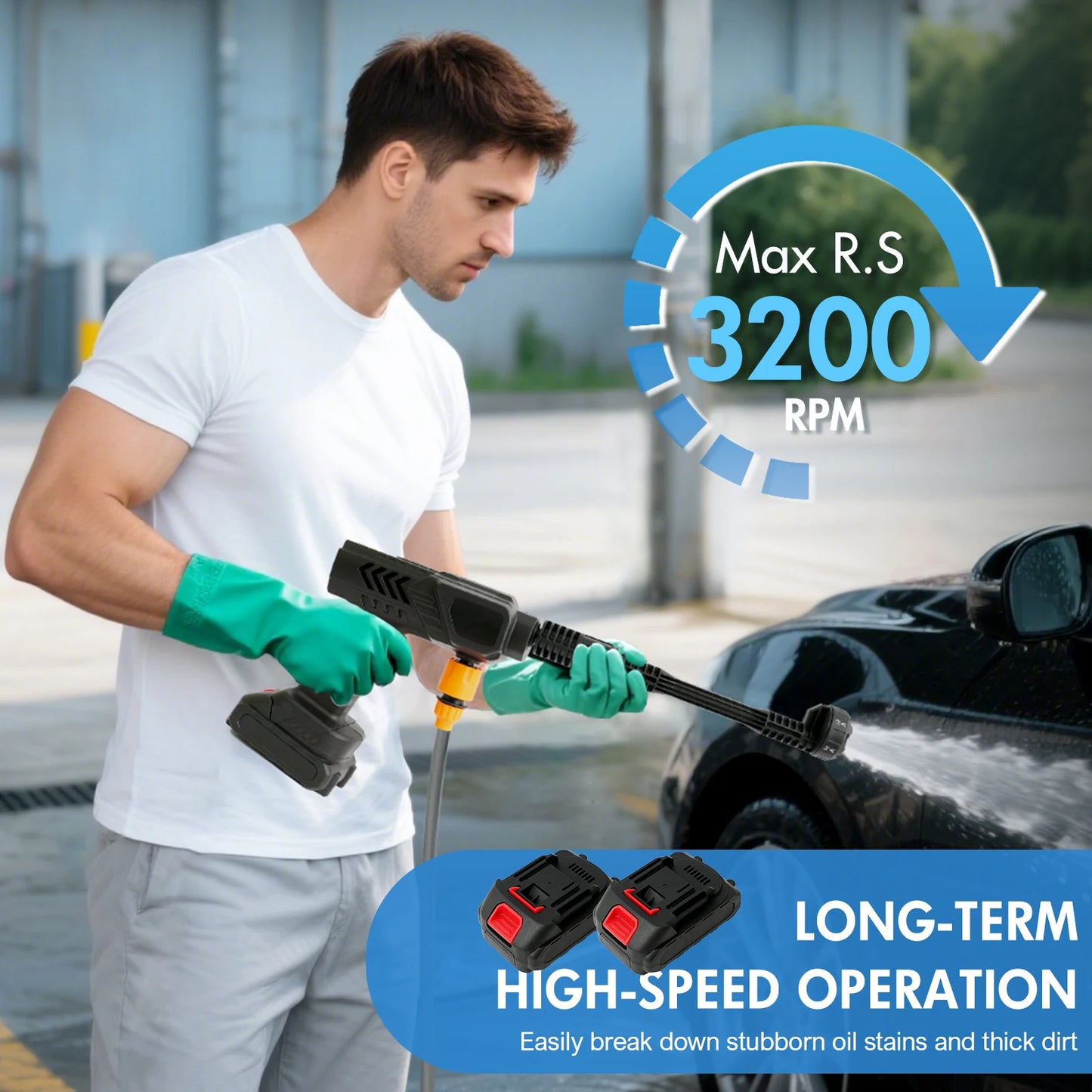 Cordless Pressure Washer Portable with Battery