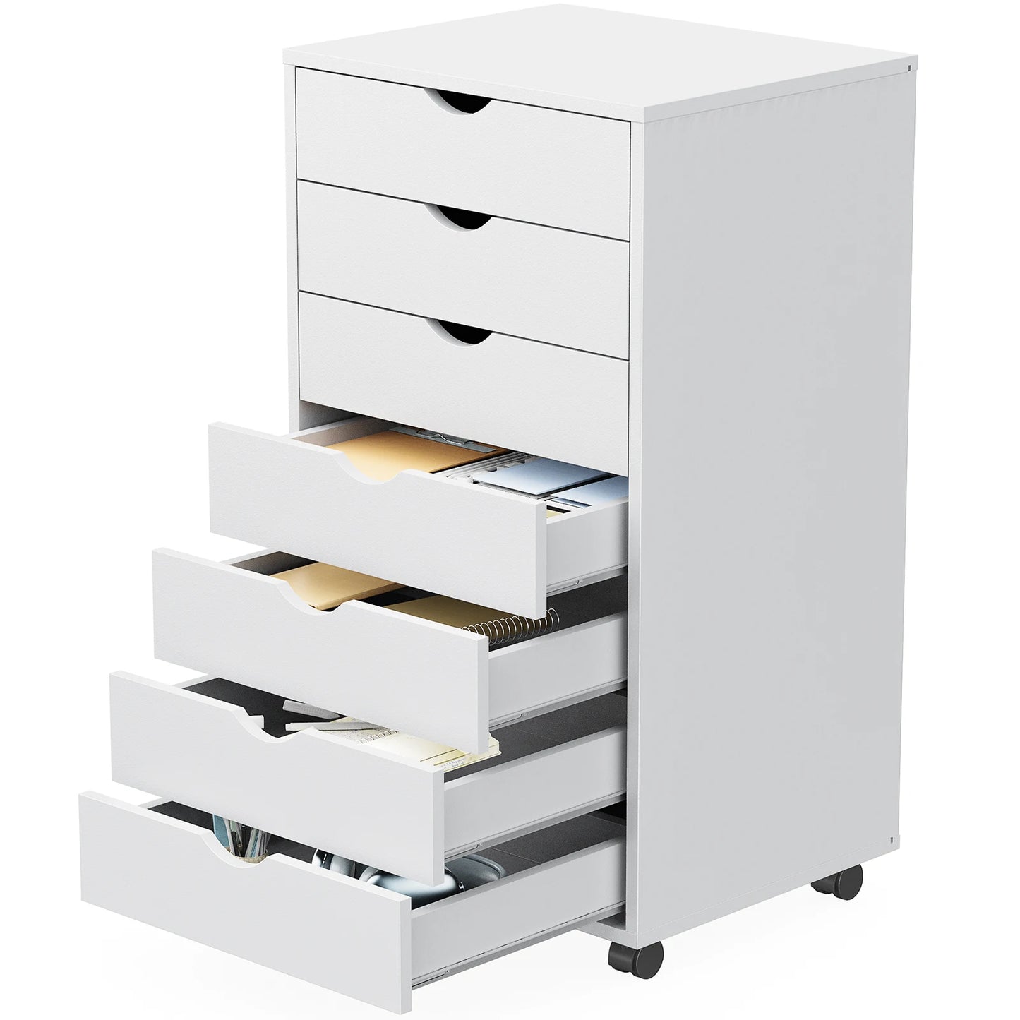 Storage Cabinet Wooden Wheels Organizer