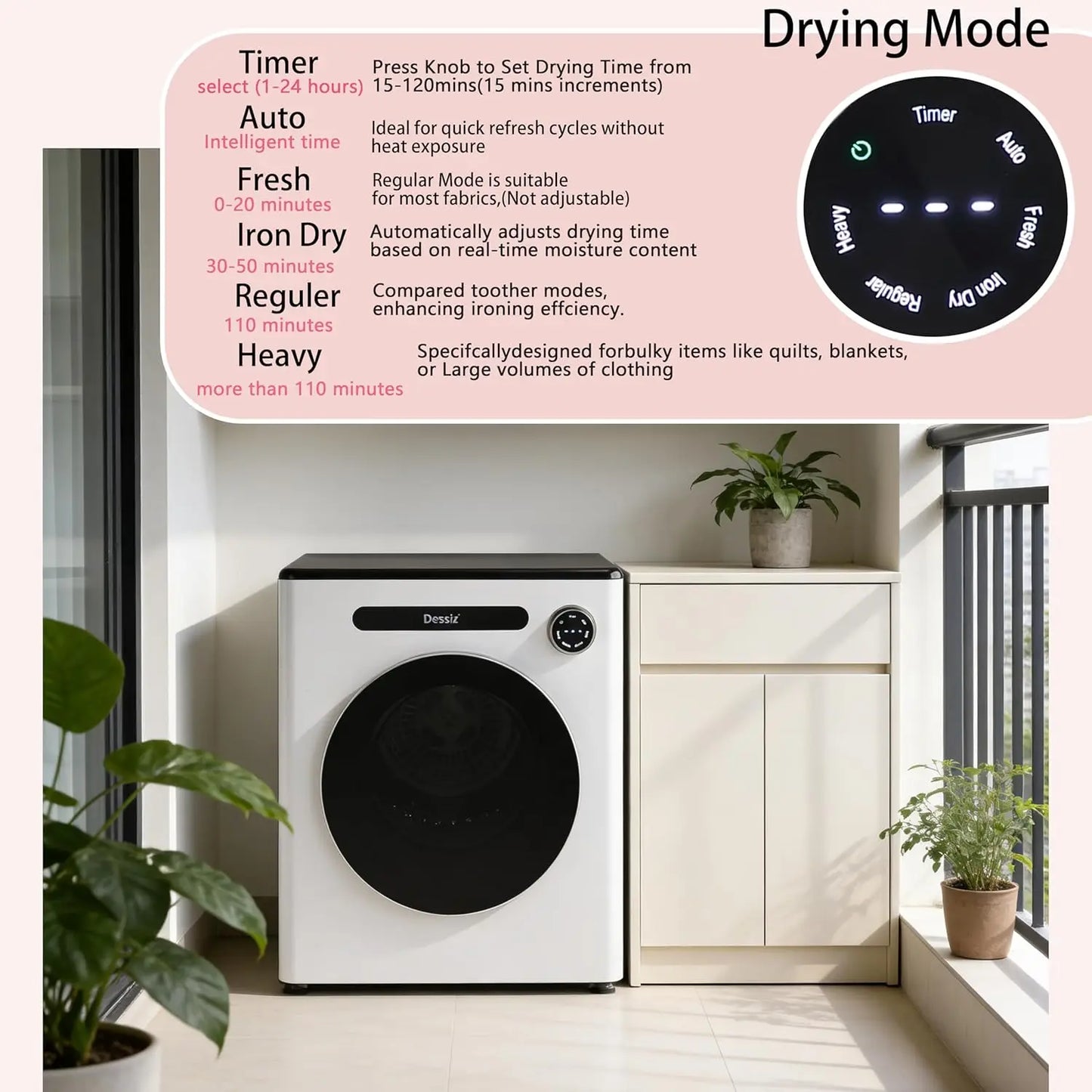 Compact Portable Laundry Clothes Dryer Front Load Stainless Steel