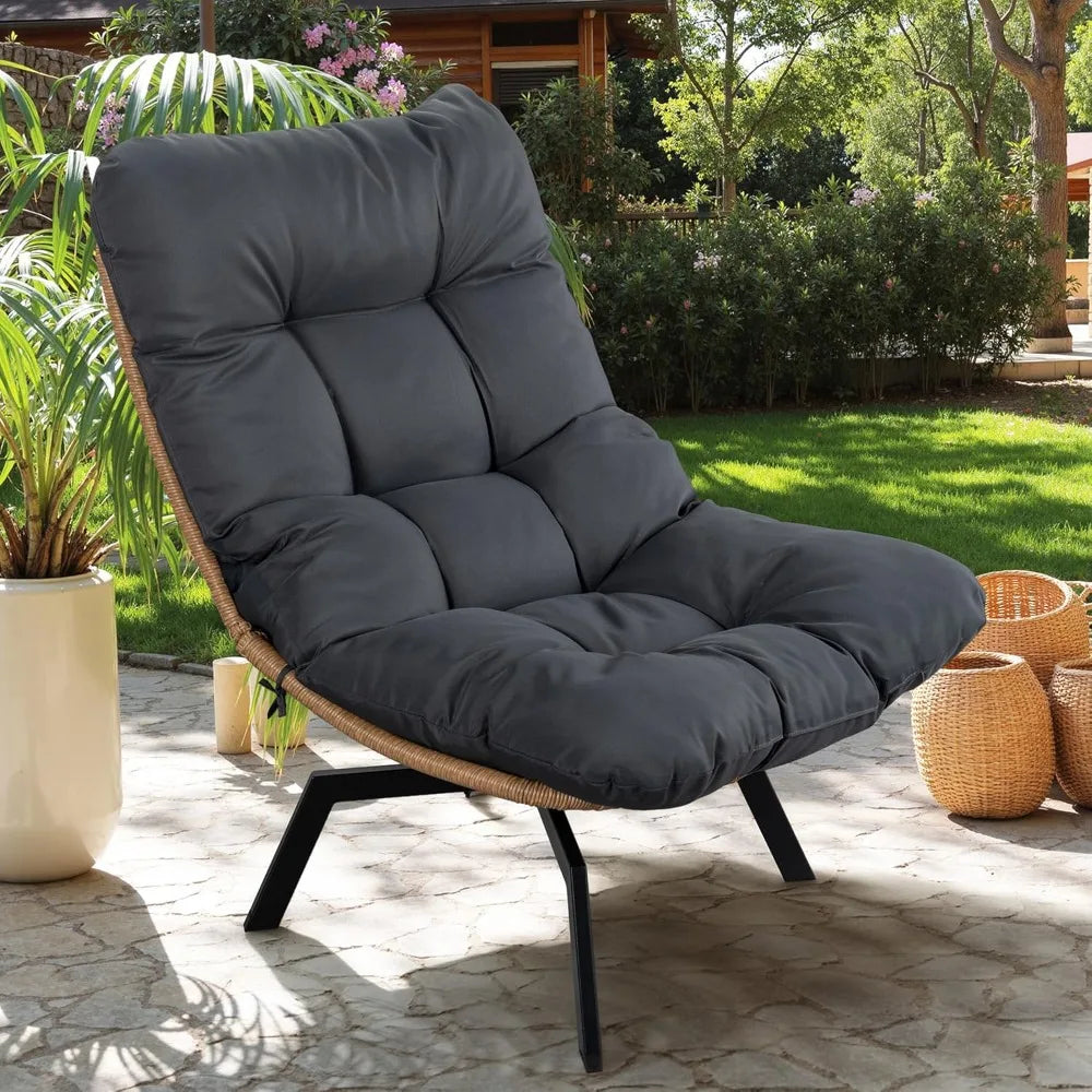 Swivel Wicker Chair PE Rattan Chair with Cushion