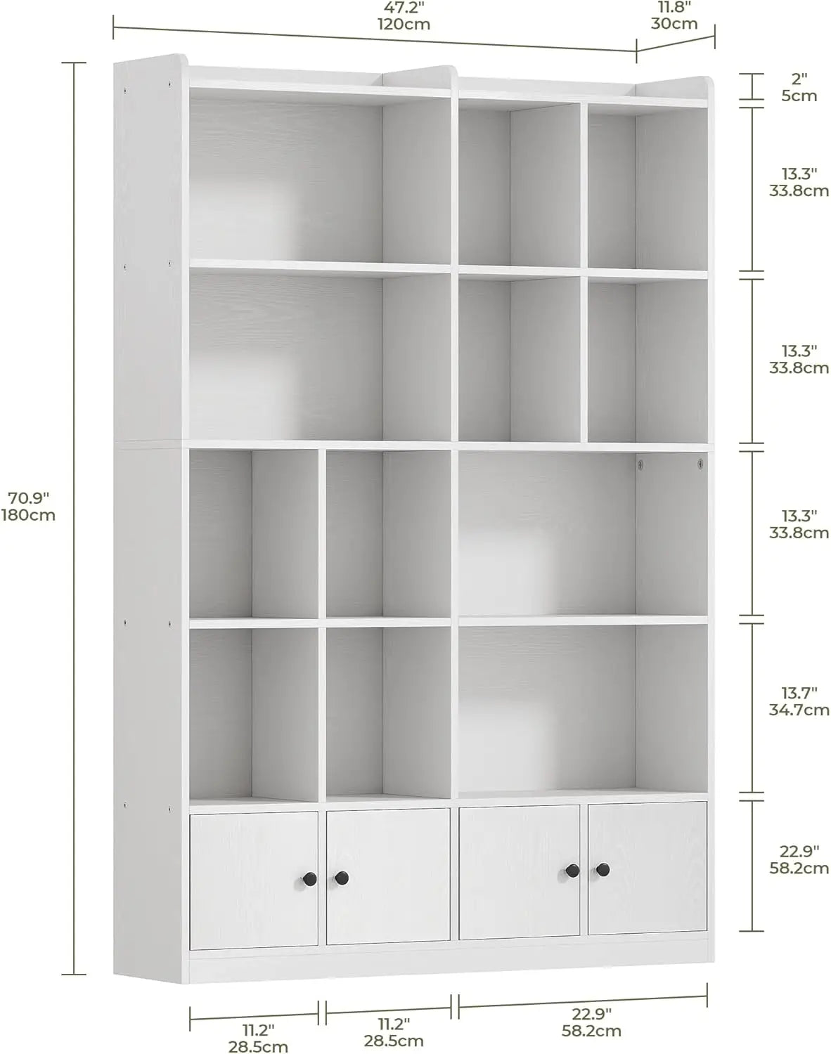 Floor Standing Tall Display Storage Shelves with Doors