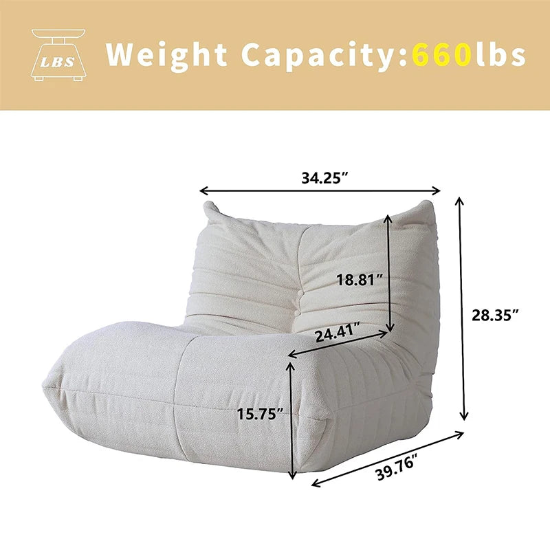 Teddy Fabric Bean Bag Comfy Lazy Floor Sofa