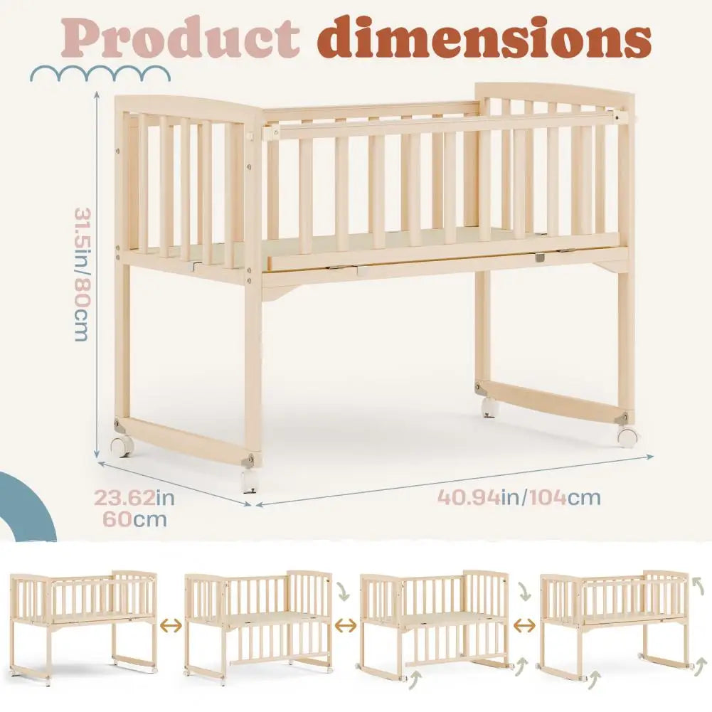 Wooden Bedside Bassinet