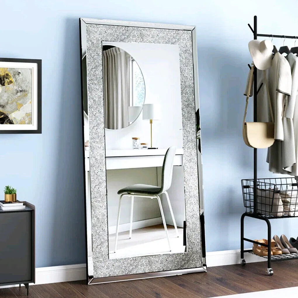 Gorgeous Rectangle Crystal Crush Diamond Wall Mirror