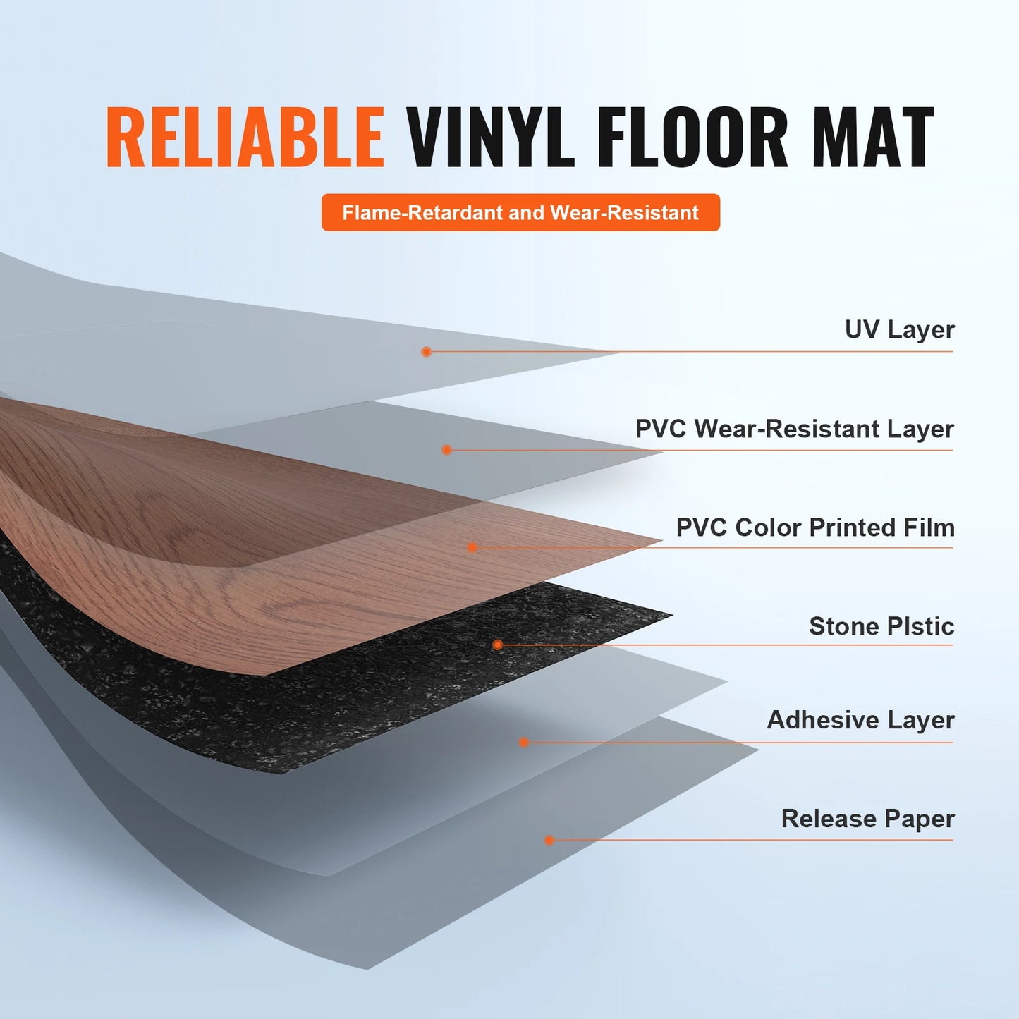 Self Adhesive Vinyl Floor - Thick Peel & Stick DIY Flooring