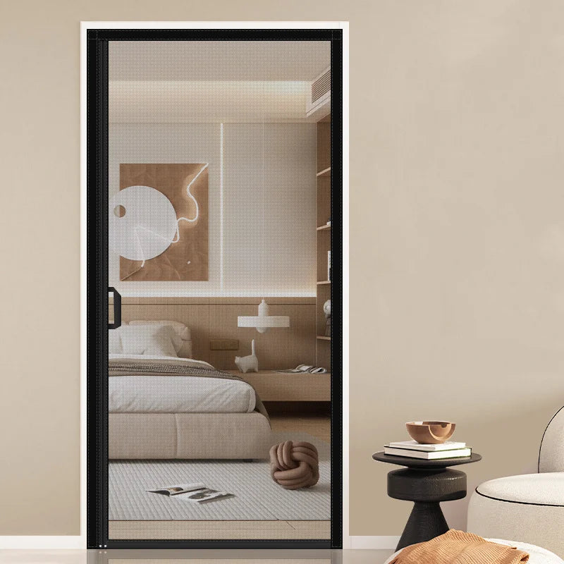 Black Magnetic Door Screen Fiberglass Mesh