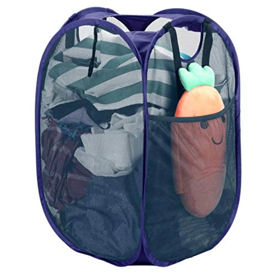 Strong Mesh Pop Up, Collapsible Steel Frame with Double‑Stitched Handles and Side Pocket