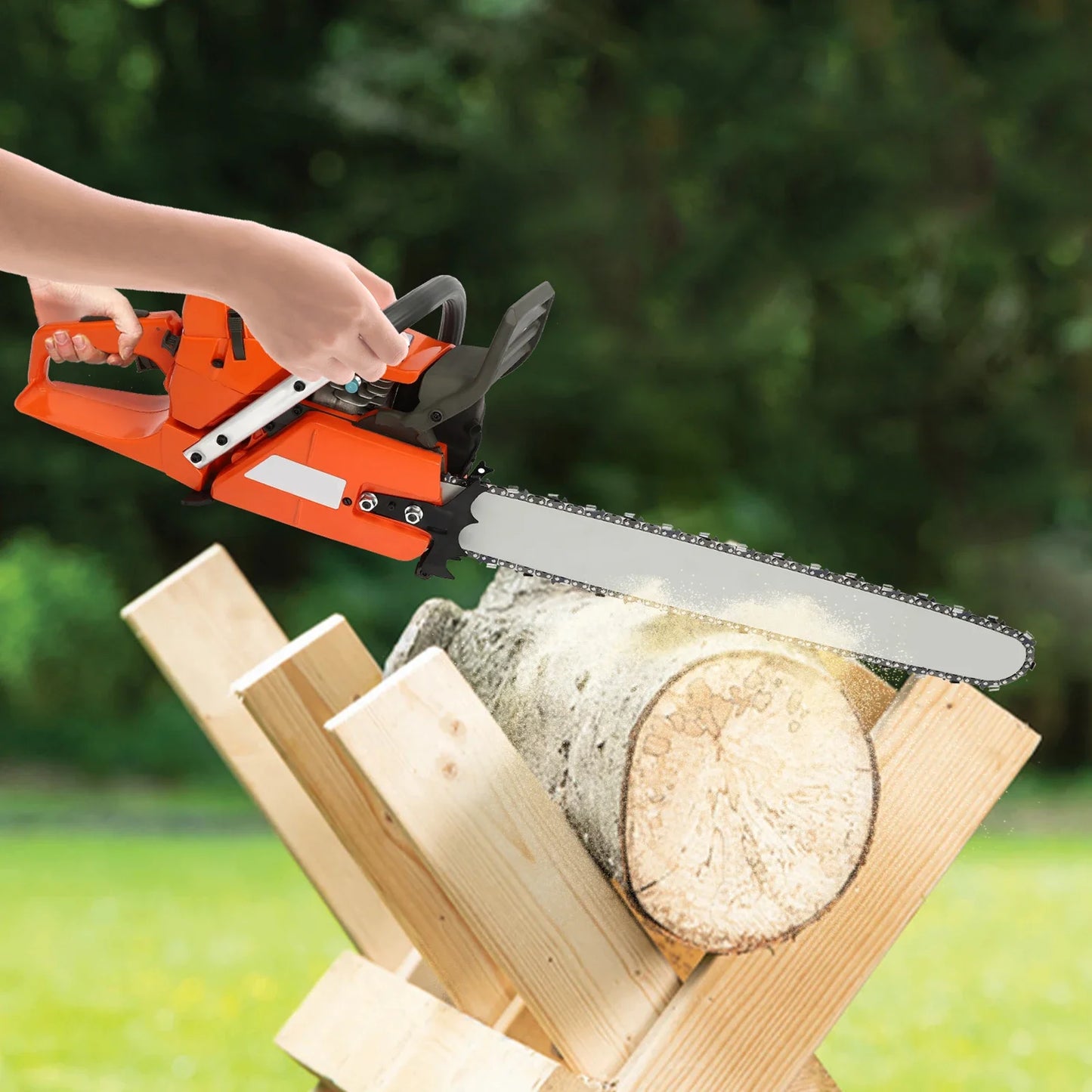 Gasoline Power Chain Saws with Crankcase Hand Pull Start For Cutting Wood