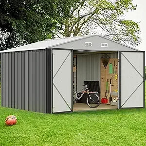 Outdoor Metal Storage Shed with Lockable Door