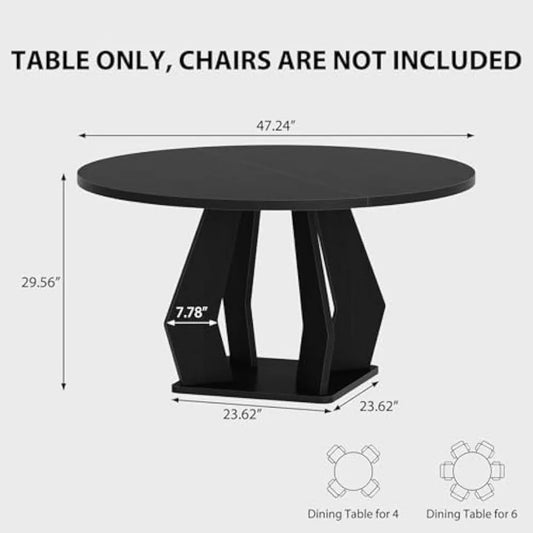 Round Dining Table with Spacious Tabletop