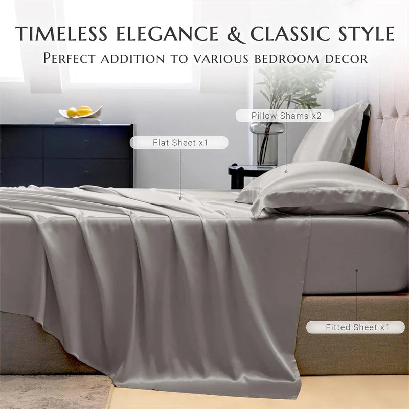 100% Mulberry Silk Bed Sheet Set