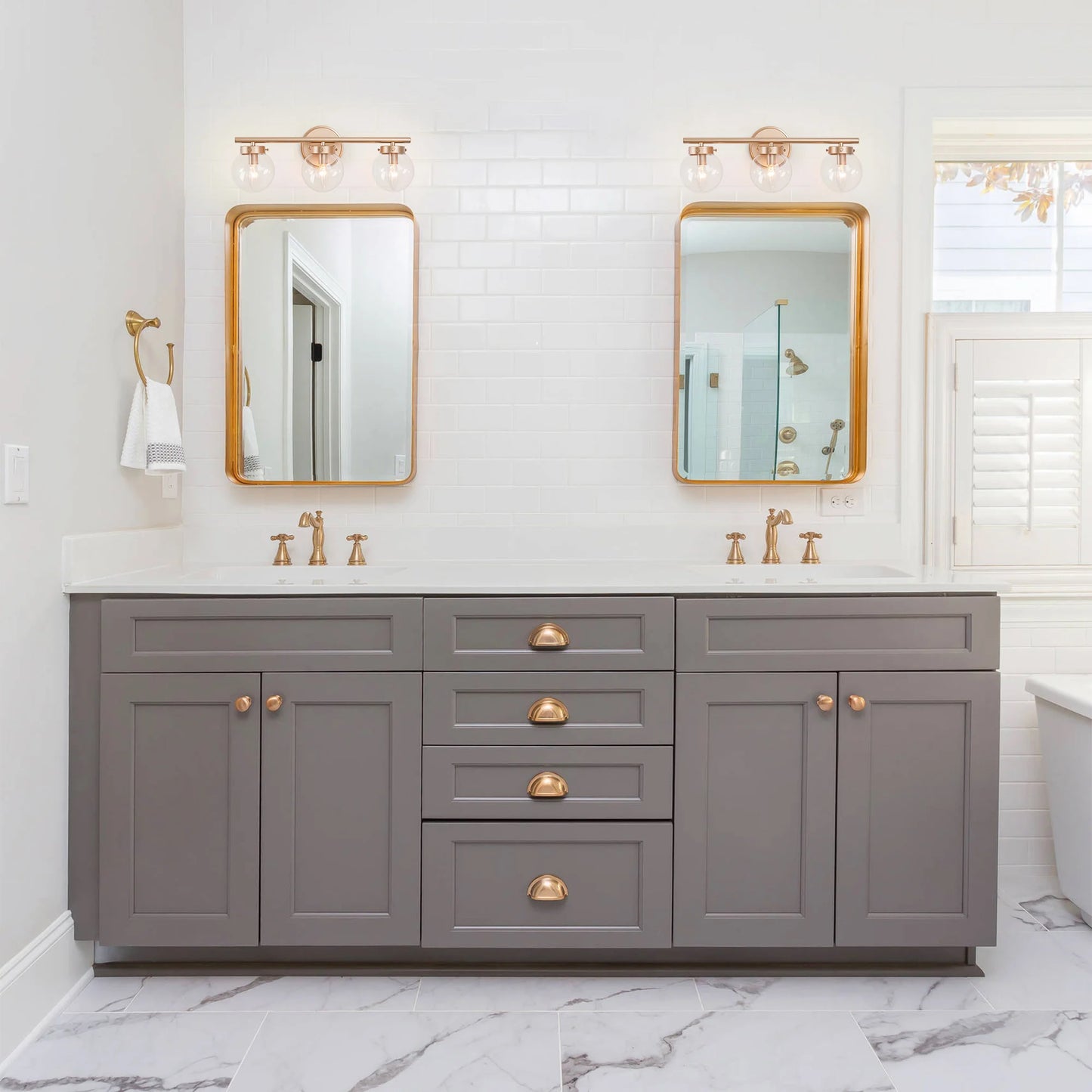 Modern Wall Sconces Brushed Gold Vanity Lights