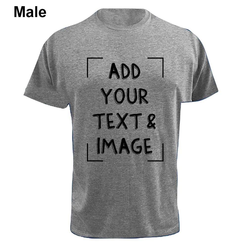 Custom T-shirt with Your Photo Text Image Front Printing Crew Neck