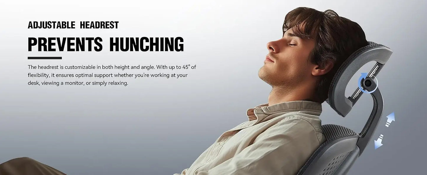 Ergonomic Office Chair with Lumbar Support and Headrest