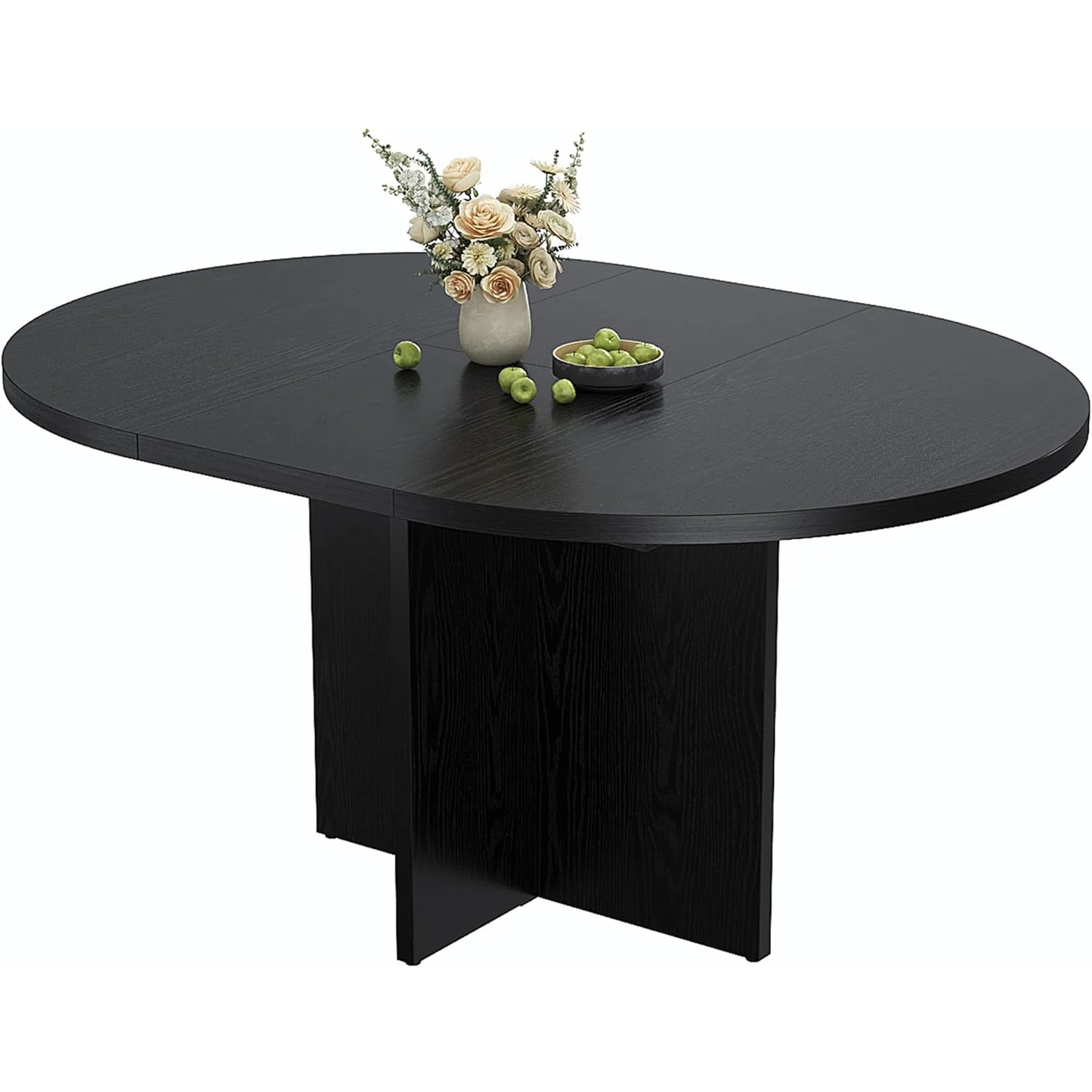 Modern Extendable Round to Oval Dining Table