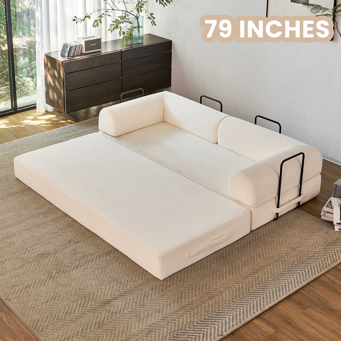 Boneless Couch Foldable Convertible Futon Sleeper Sofa Bed