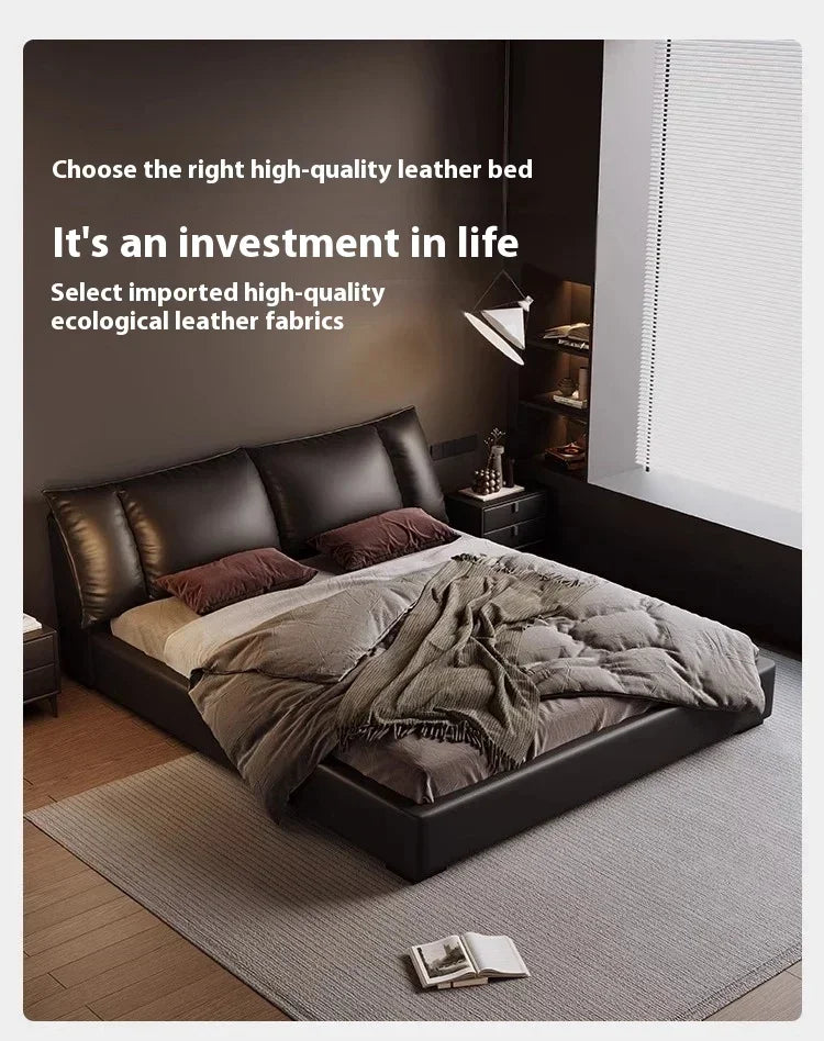 Double Luxury Bed with Office Headboards Racks and Frame Bedroom Set