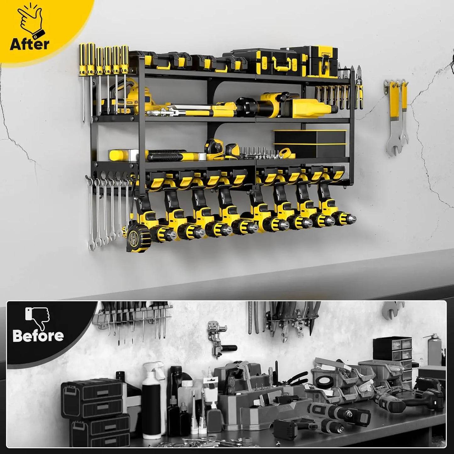 Heavy Duty Power Tool Organizer Wall Mount