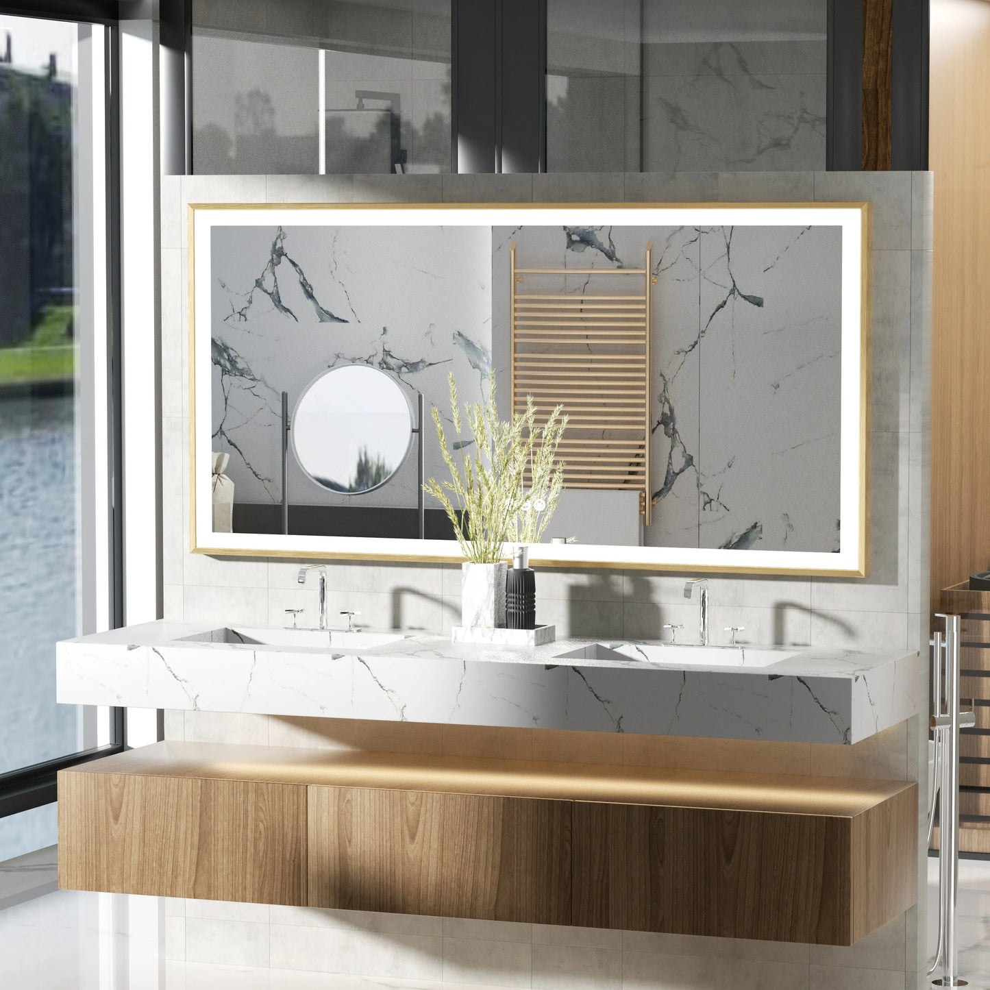 LED Vanity Mirror Gold Frame