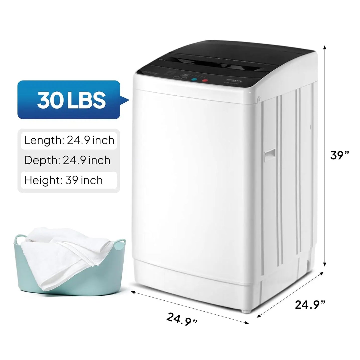 Full-Automatic Portable Washer with Stainless Steel Drum