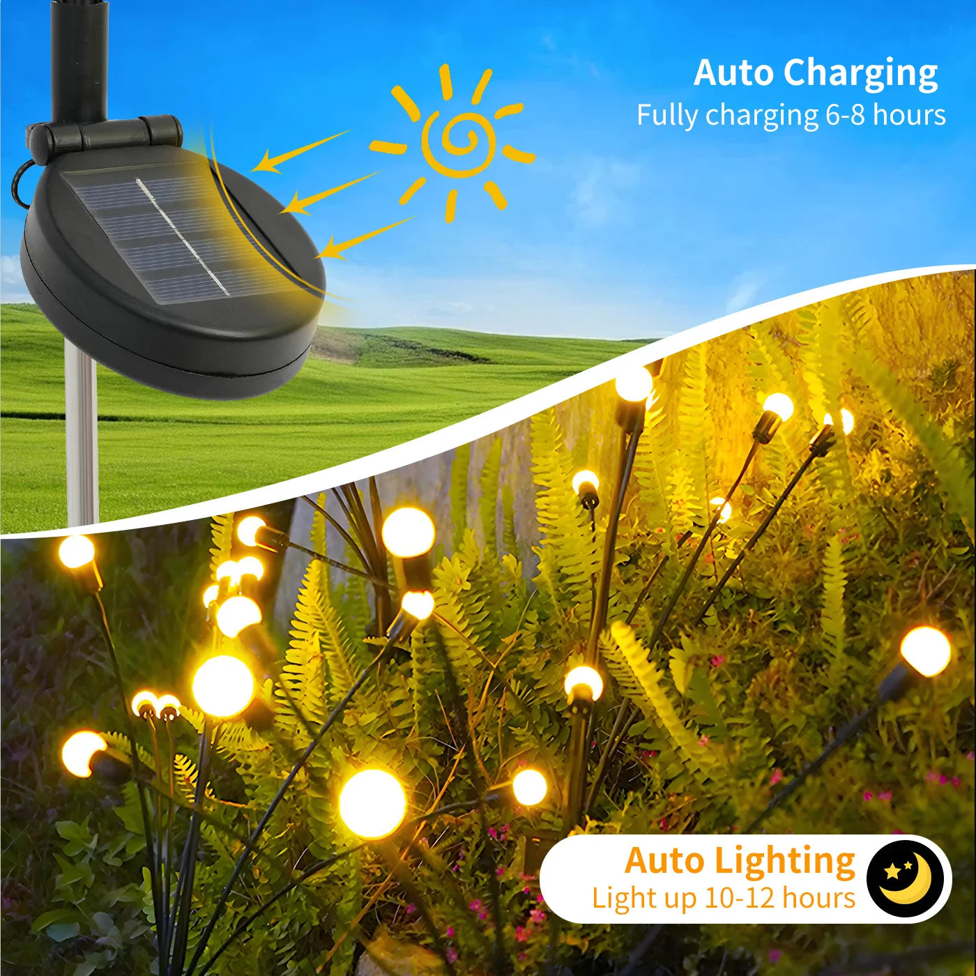 8-Head Solar Firefly Lights LED Solar