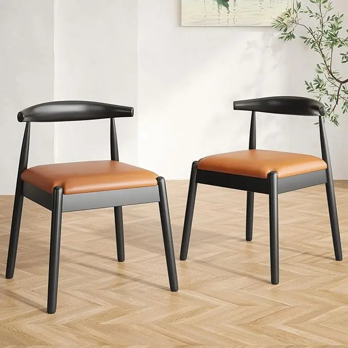 Mid Century Modern Solid Wood Dining Chairs Set