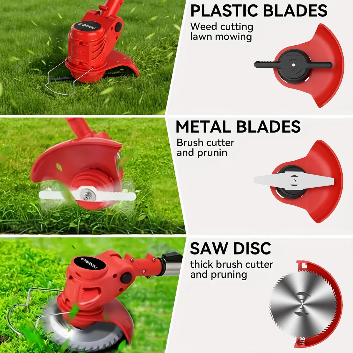 3-in-1 Cordless Lawn Mower + Trimmer + Edge Trimmer