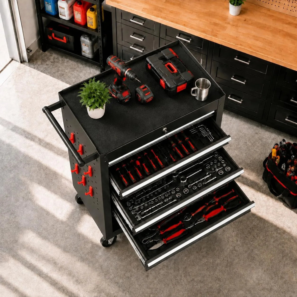 Heavy Duty Rolling Tool Chest with Wheels and Locking System