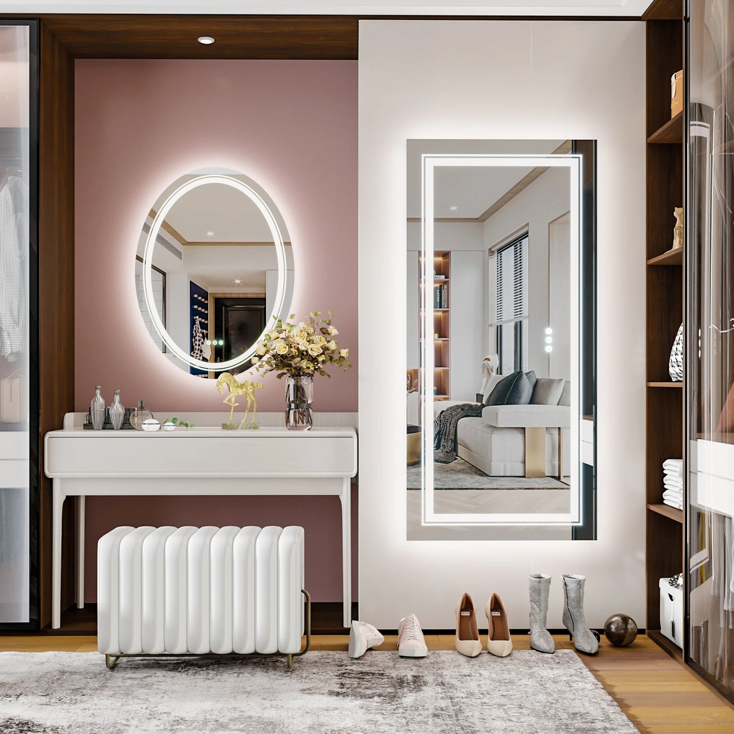 Rectangle Vanity LED Mirror with Dimmable Backlit