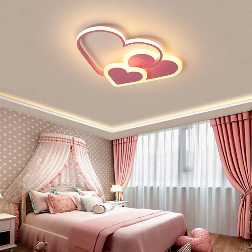 Heart-Shaped LED Ceiling Lamp with Remote Control