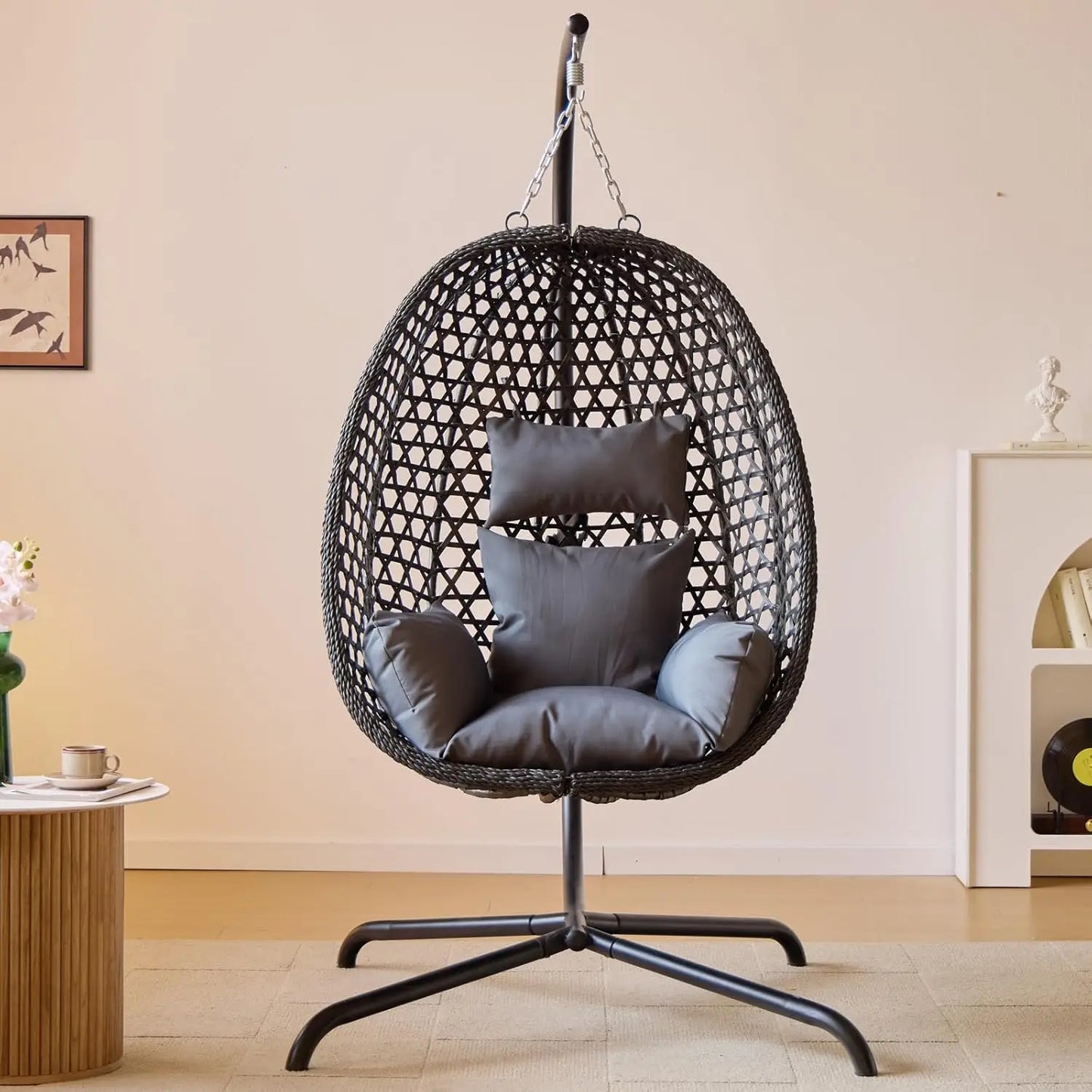 Double Swing Egg Chair with Stand