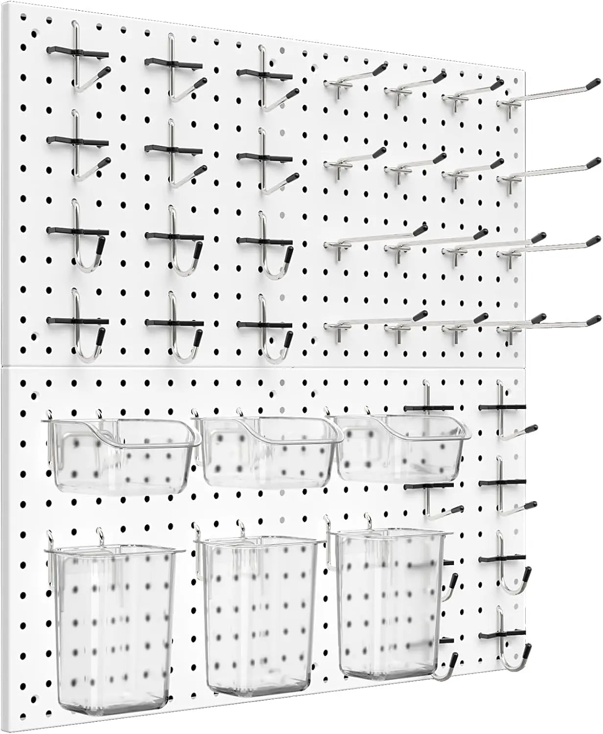 Peg Board Kit with Hooks and Bins