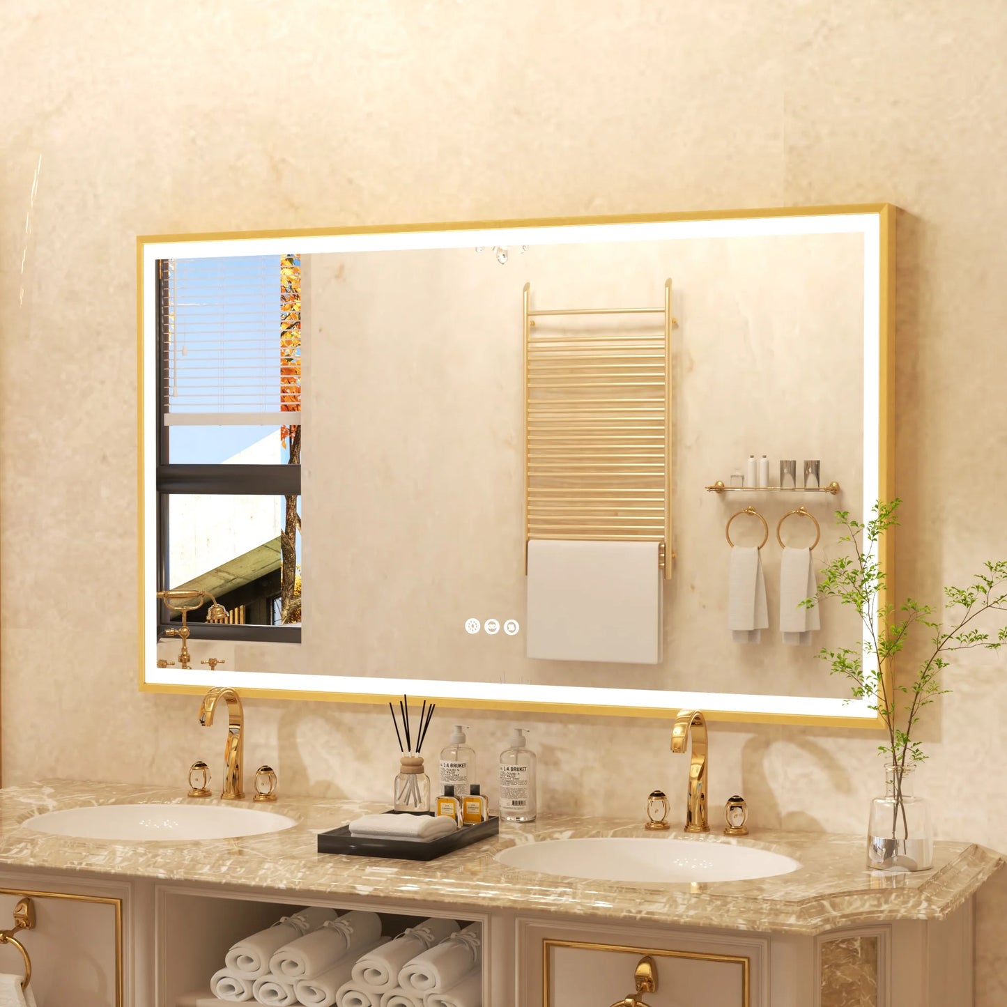 LED Vanity Mirror Gold Frame