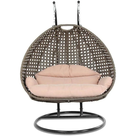 Luxury 2 Person Outdoor Patio Hanging Wicker Swing Chair