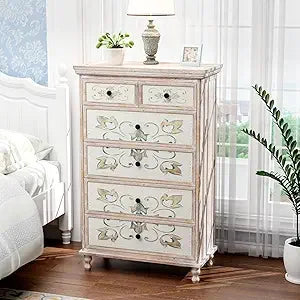 Mid Century Modern Wood Dresser with Rounded Edges for the Bedroom