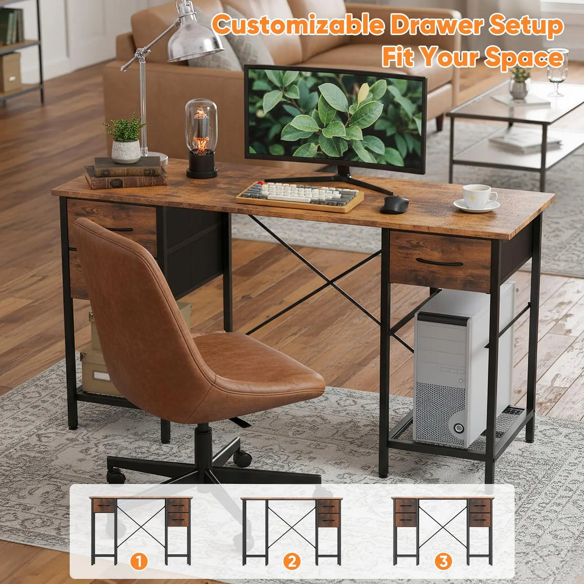 Computer Desk with Mesh Shelf