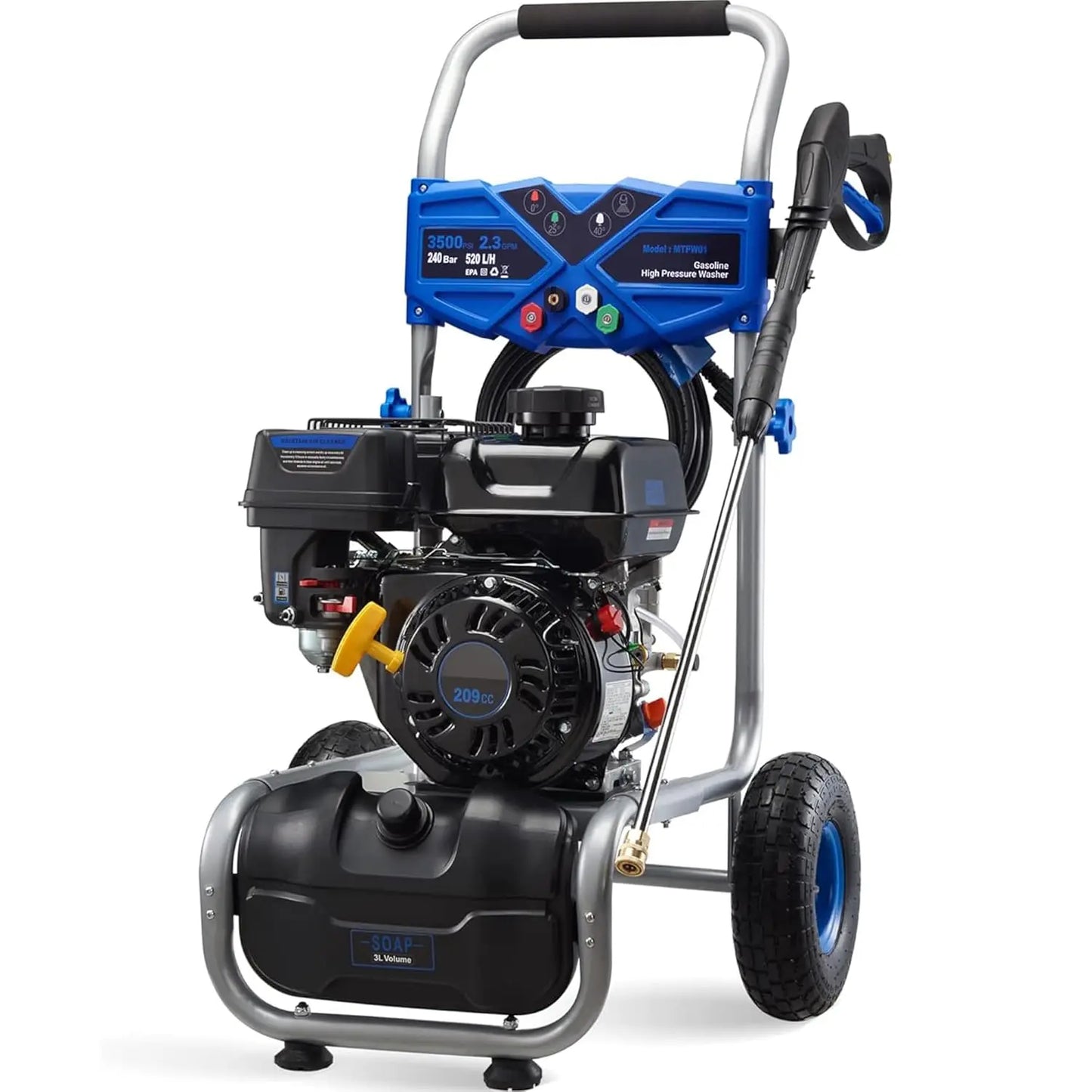 Gas Pressure Washer with 4 Adjustable Nozzles