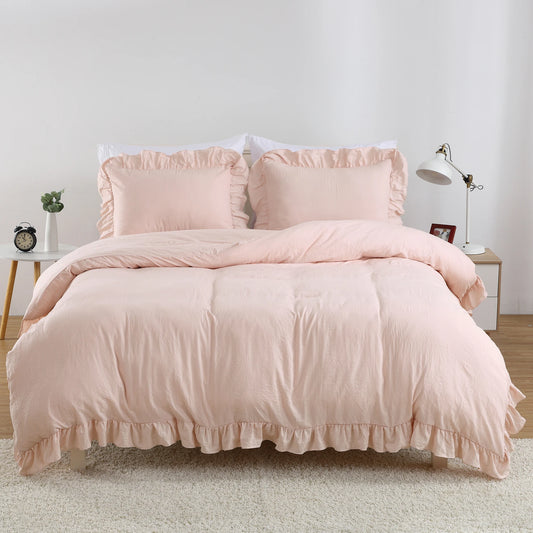 Lotus Leaf Edge Bedding Duvet Cover Set