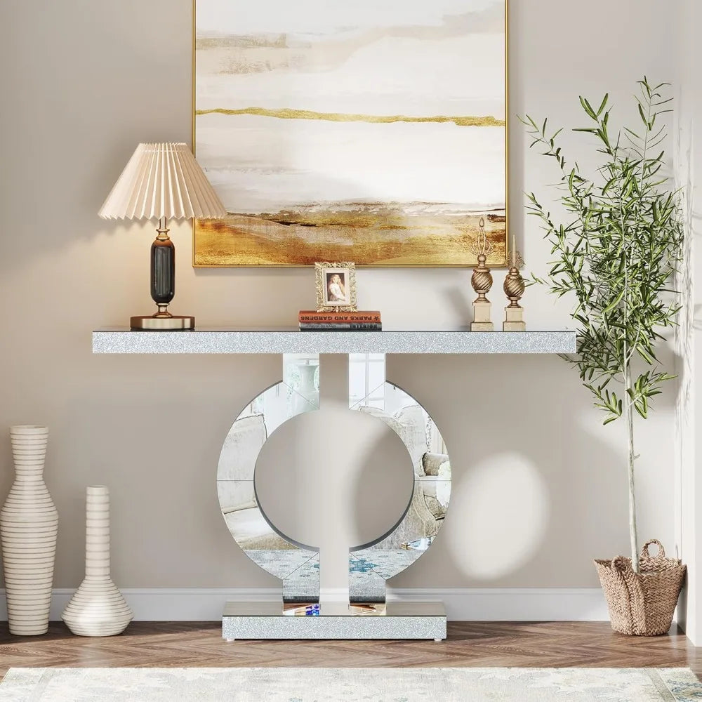 Entryway Table with O-Shaped Base