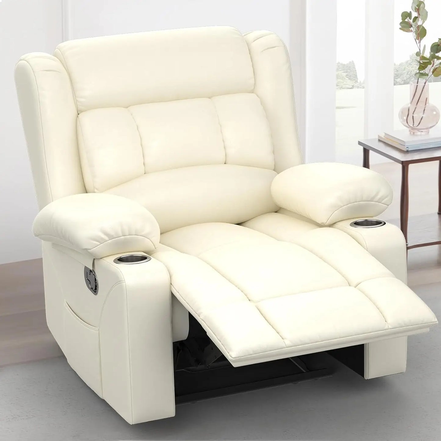 Heated Massage Recliner  Living Room Brown,Customized