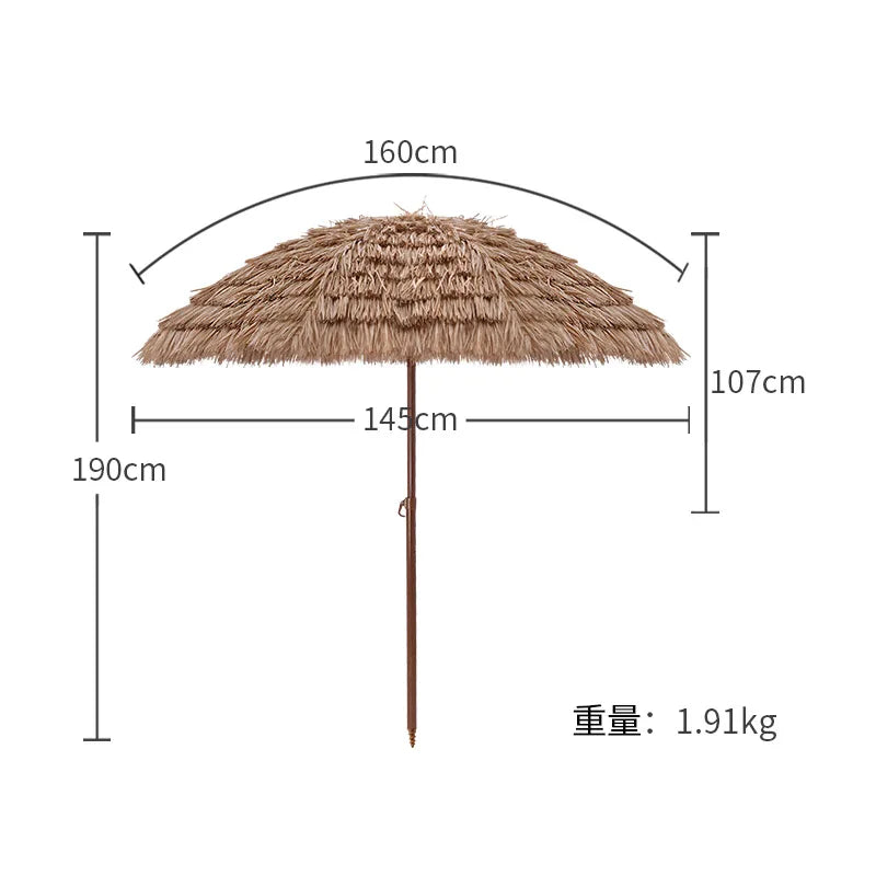 Outdoor Beach Sunshade Straw Umbrella