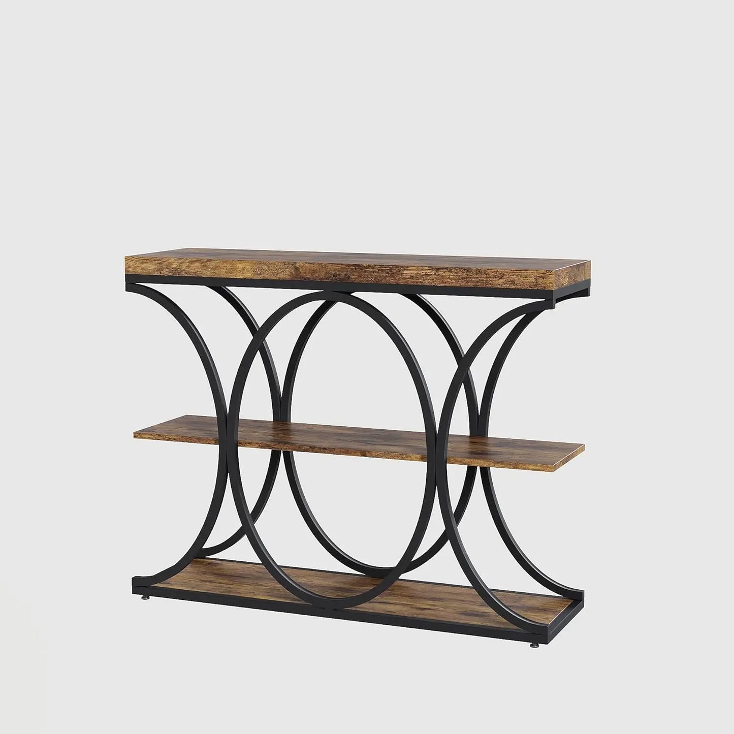Narrow Console Table with Storage Shelves