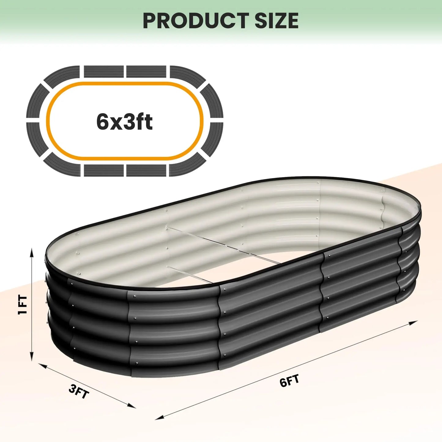 Oval Galvanized Steel Raised Garden Bed