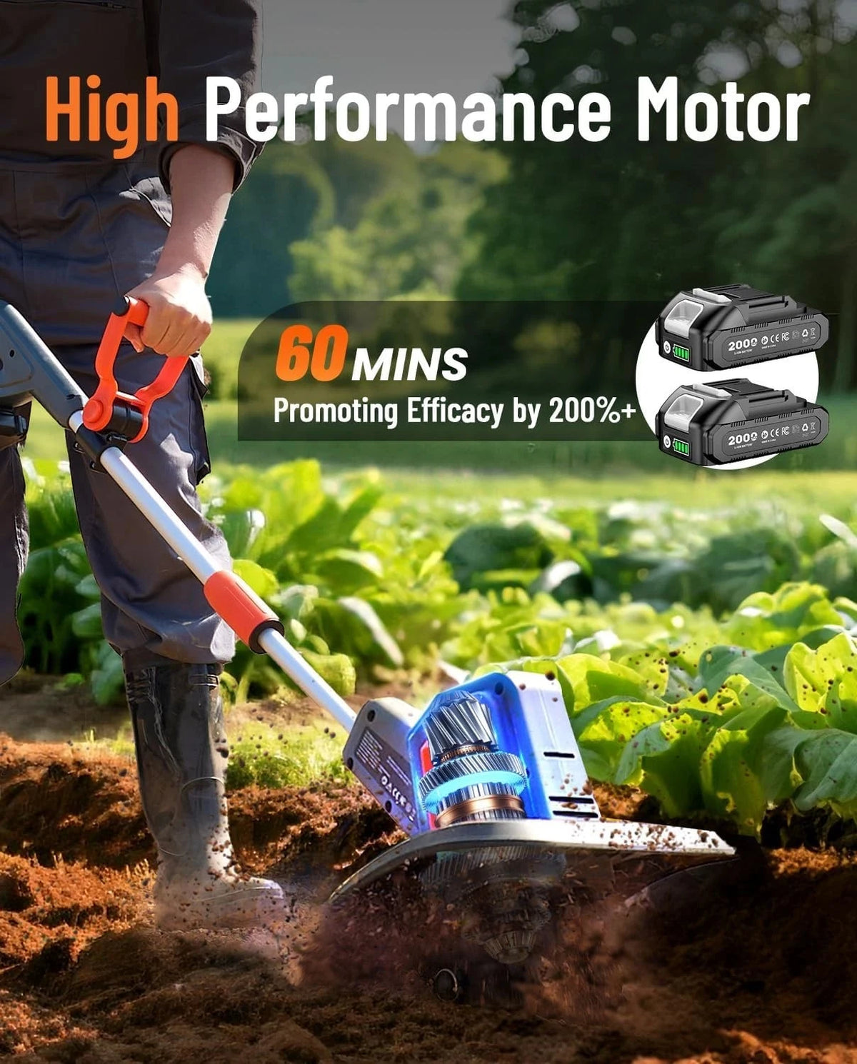 TaskStar Cordless Tiller Cultivator