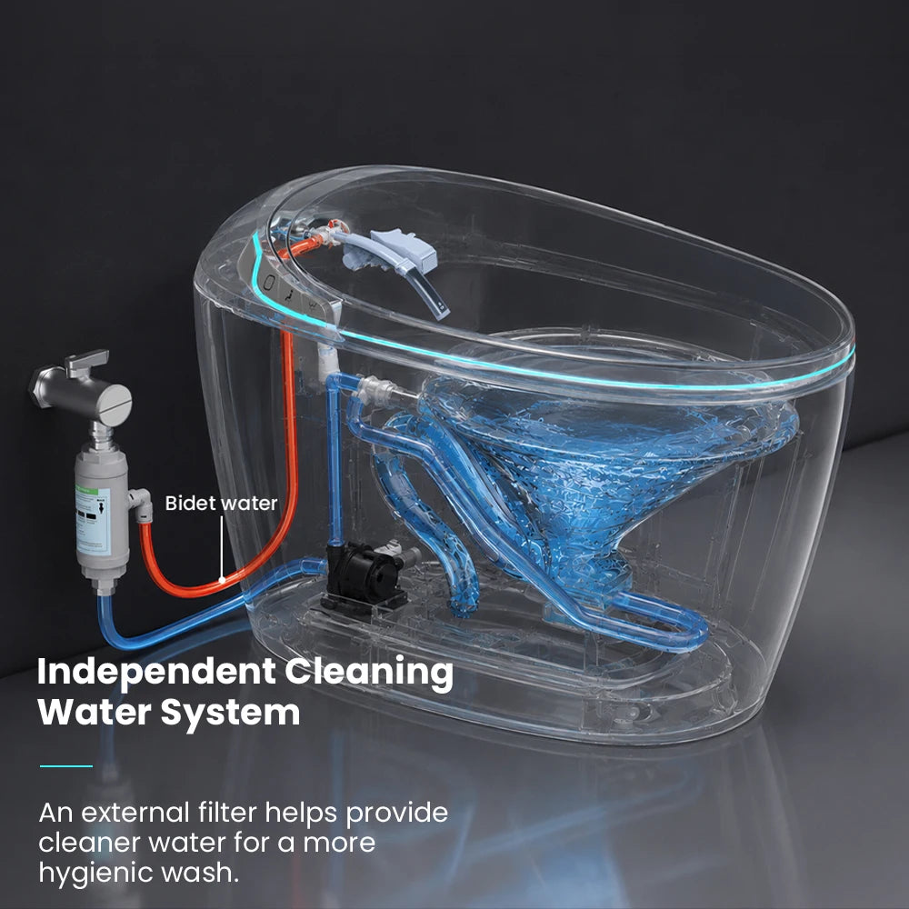 Smart Toilet Seat with Bidet - Comfort Height Air Dryer